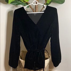 J.Crew Black Velvet Blouse